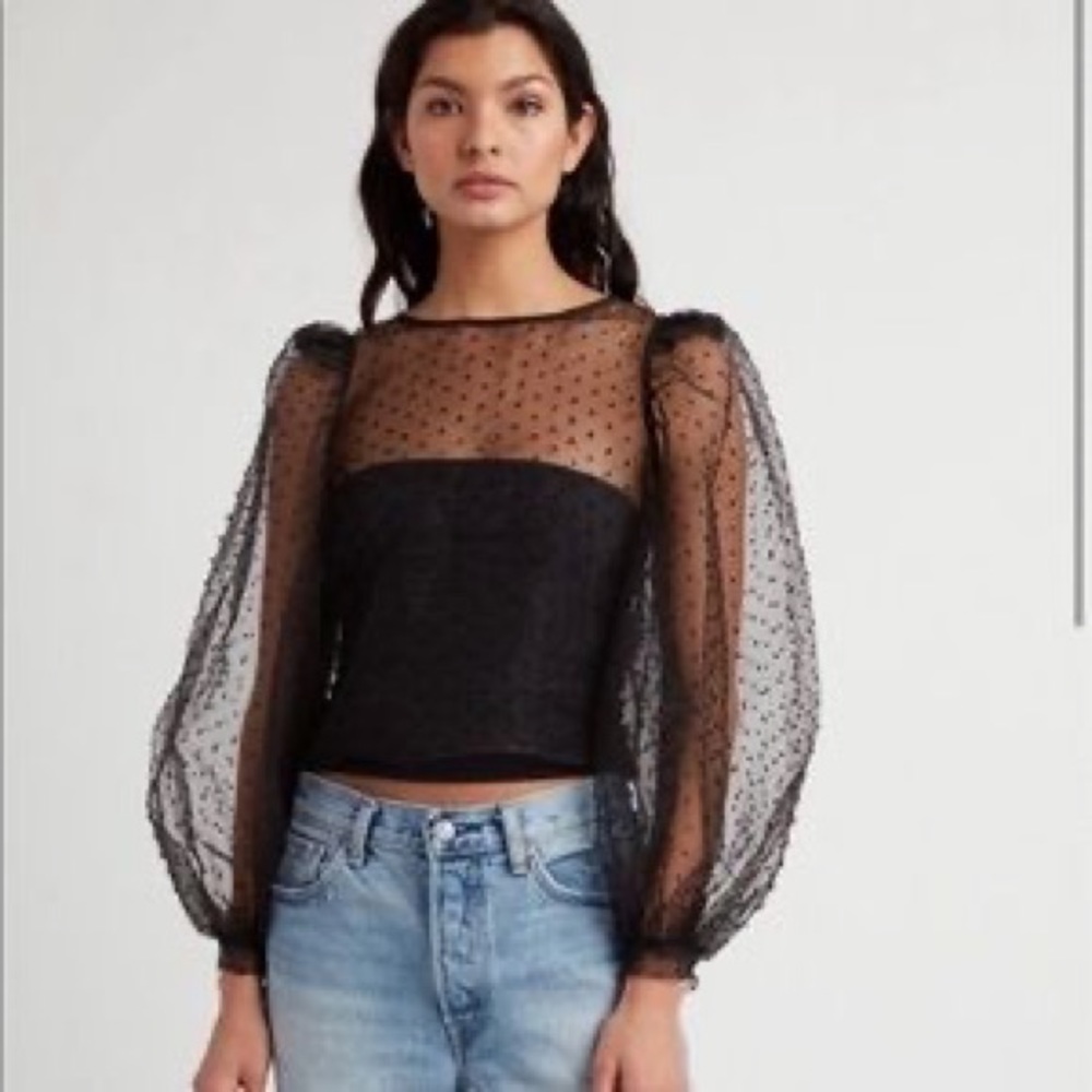Choosy polka dot sheer top